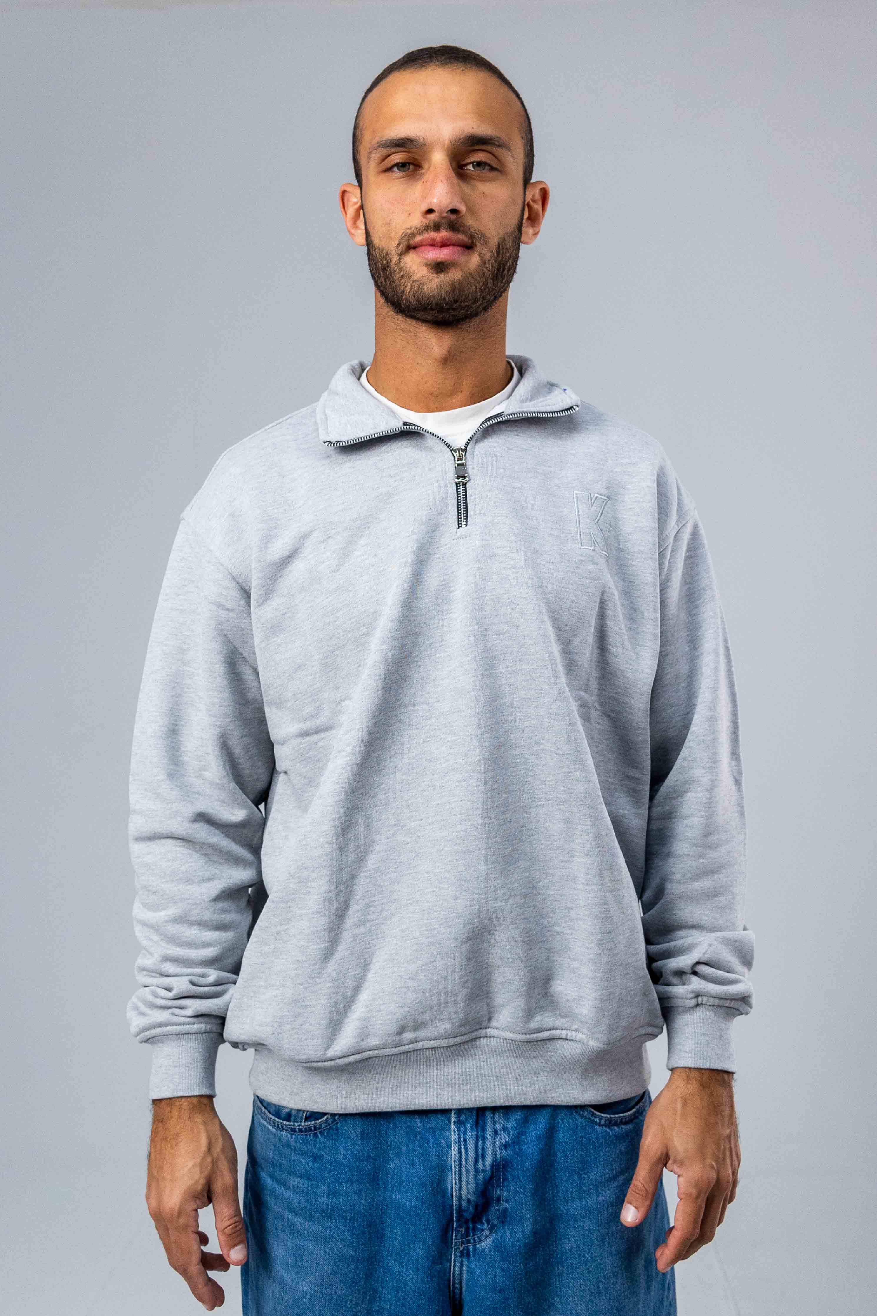 The Light Grey Quarter Zipper