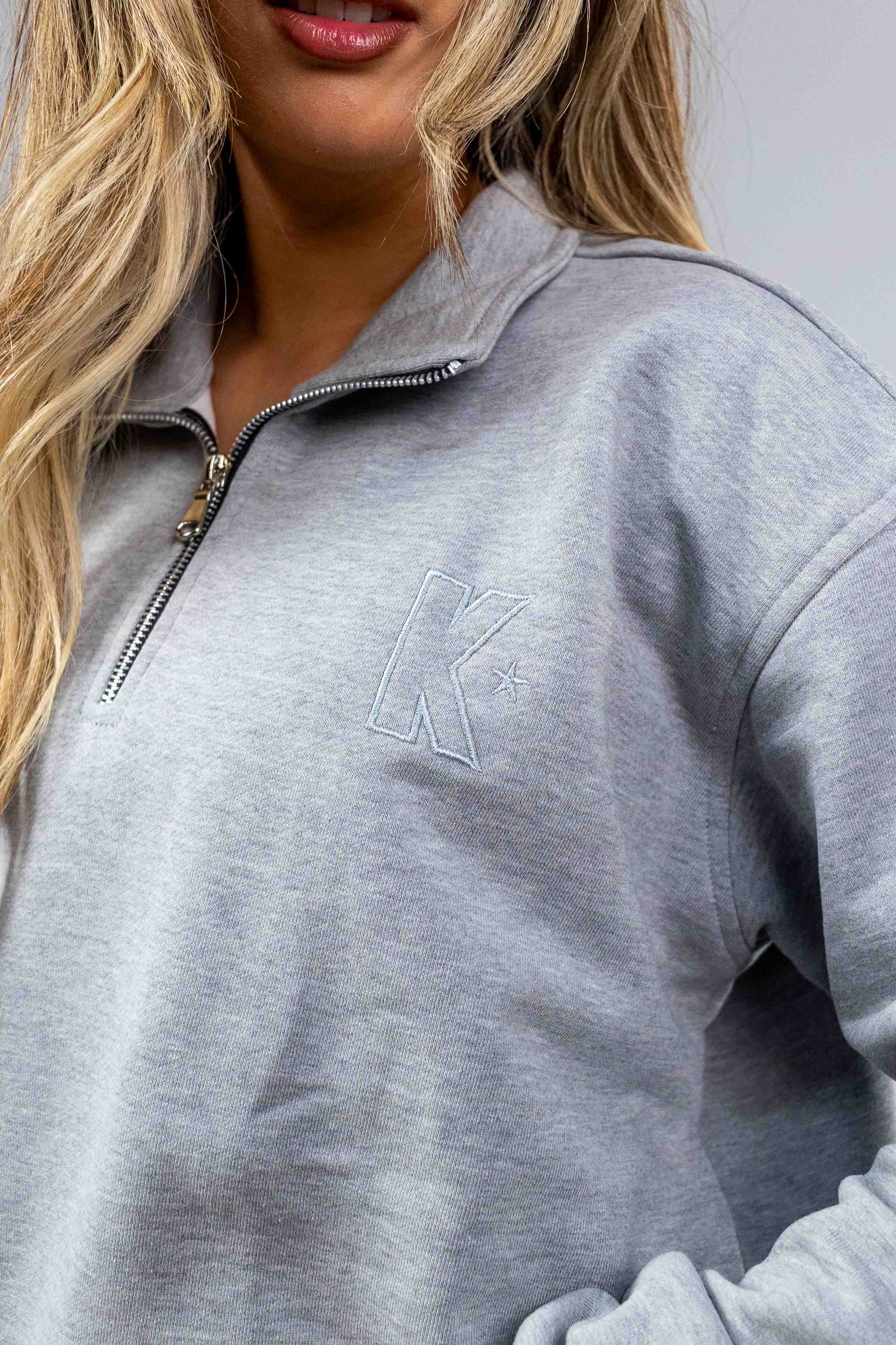 The Light Grey Quarter Zipper