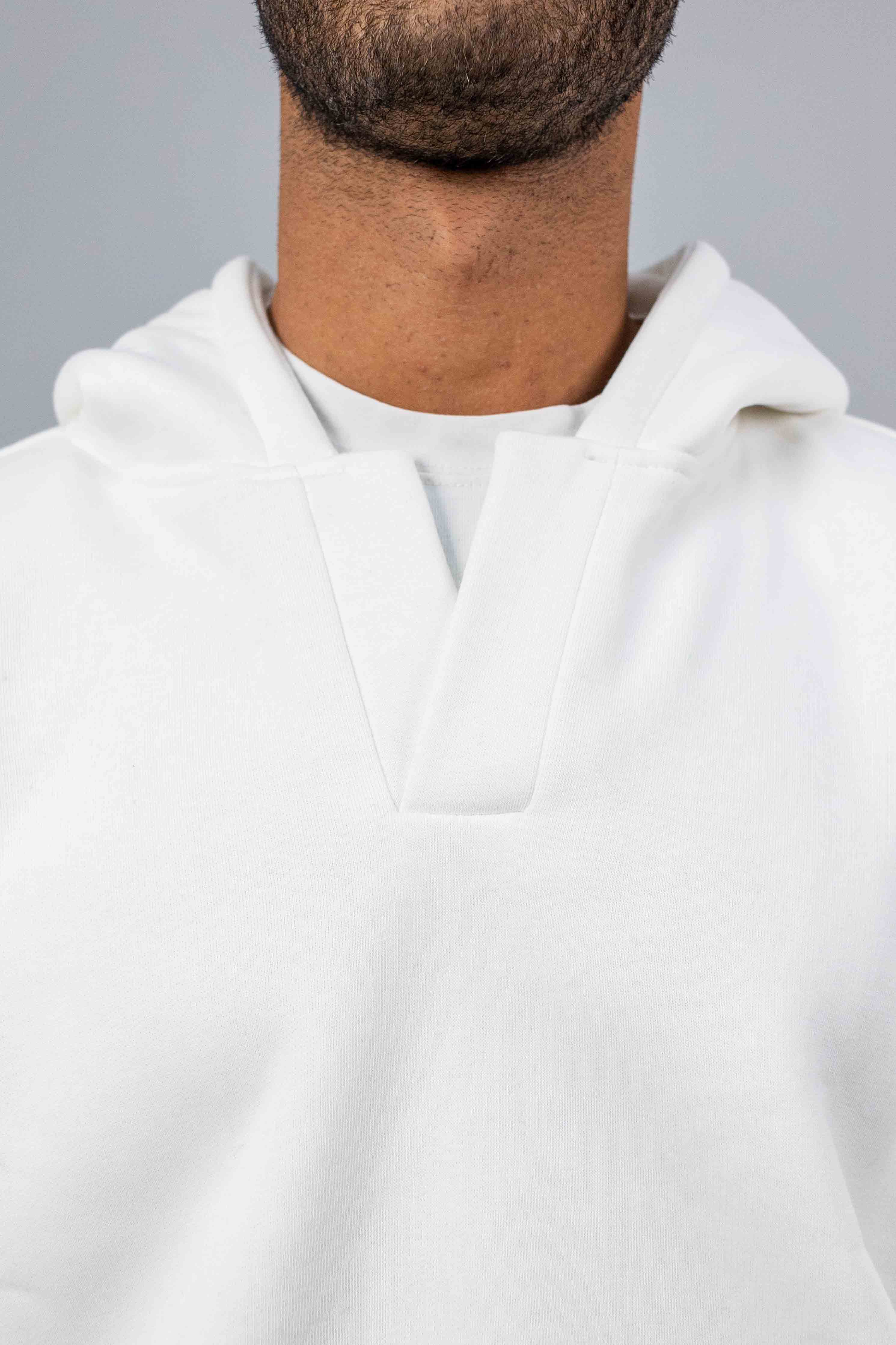 The White V-Neck Hoodie