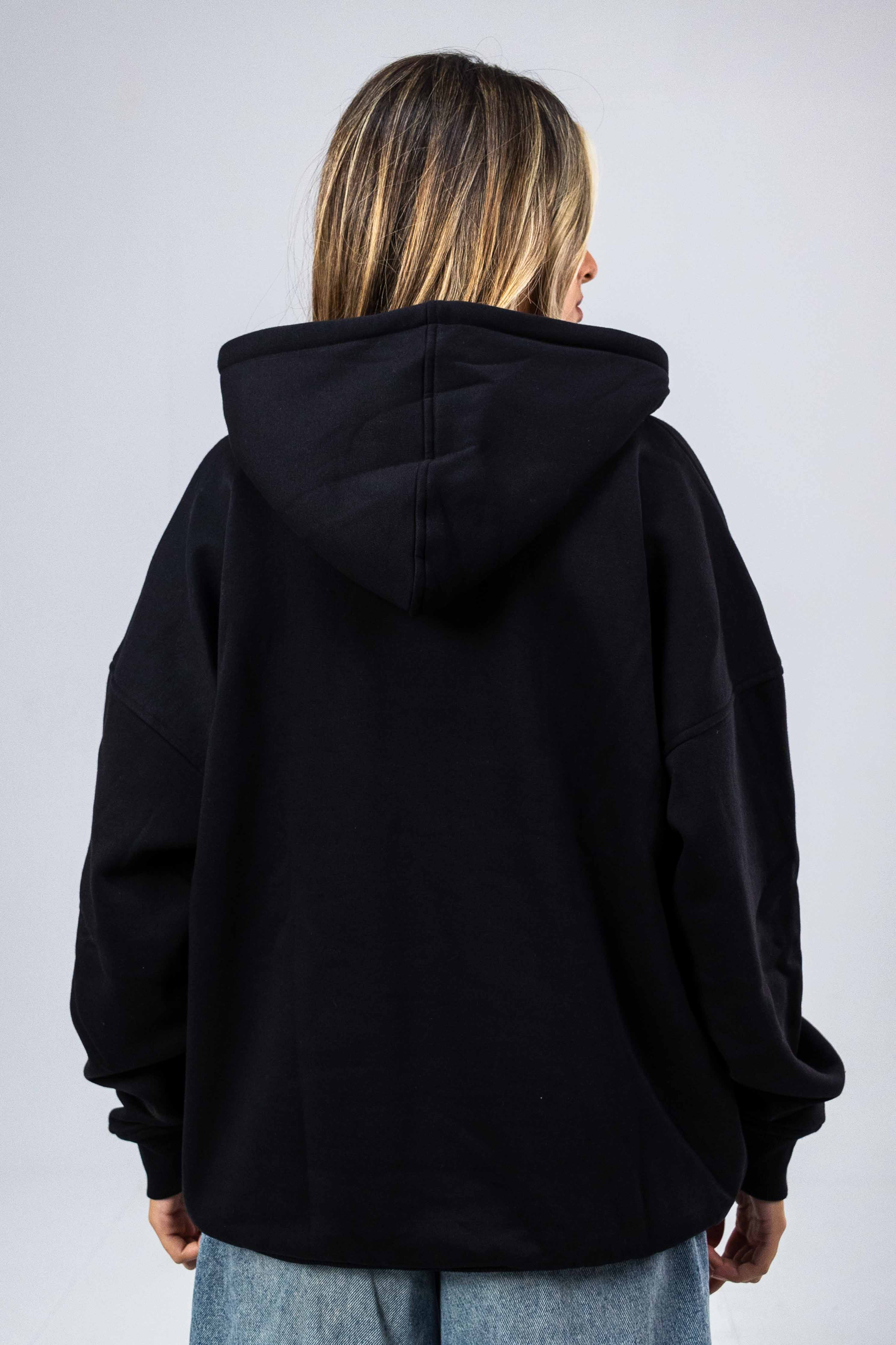 The Black V-neck Hoodie